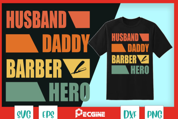 Barber Dad Graphics: T-Shirt Designs for Local Branding