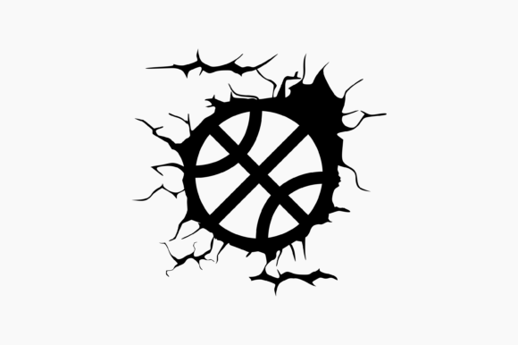 Basketball Ball Cracked Wall Graphics and Crafts