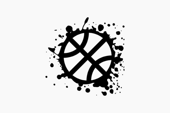 Basketball Ball Splat Ink Graphics for Crafts