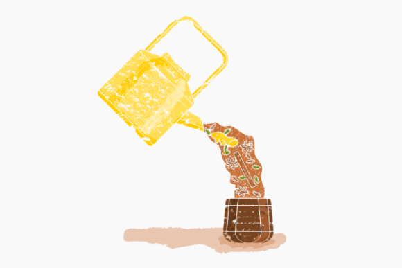 Brush Strokes Pouring Masala Chai Herbs Graphics