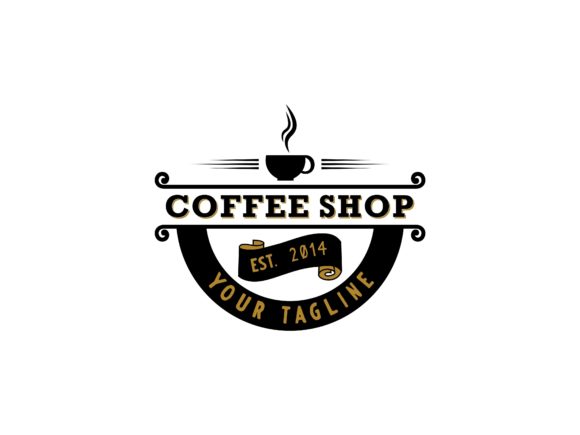 Coffee Shop Vintage Badge Graphics & Logos