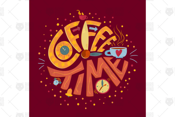 Coffee Time Cafeteria Advertising Phrase Graphics
