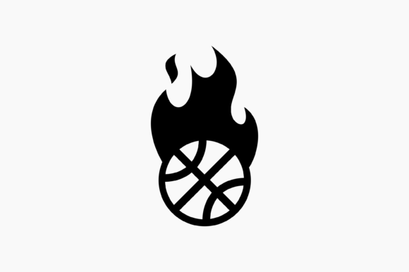 Flaming Basketball Ball Graphics for Crafts