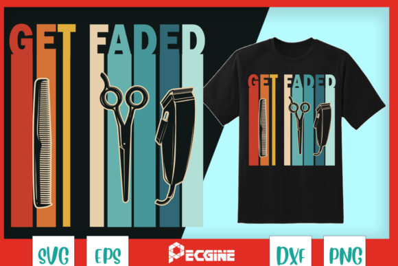 Get Faded Retro Barber: T-Shirt Designs & Graphics