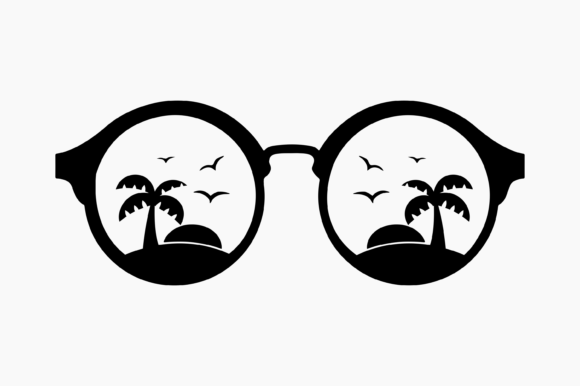 Sunglasses Palm Trees Silhouette: Graphics for Crafts