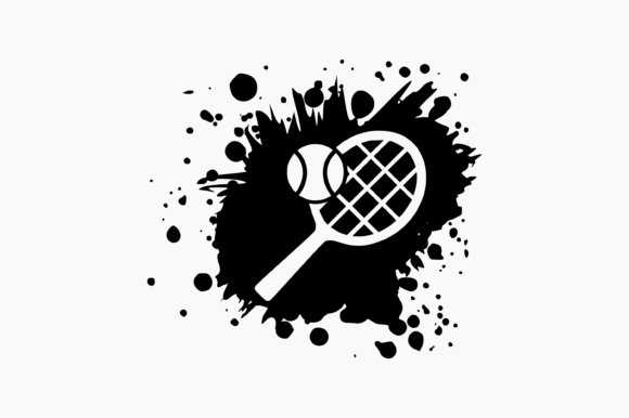 Tennis Splat Ink: Graphics for Crafts and Digital Selling